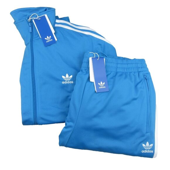 Adidas Originals Firebird Track Pants Jacket Jump Suit Men's Size Large Blue NEW - Picture 1 of 16